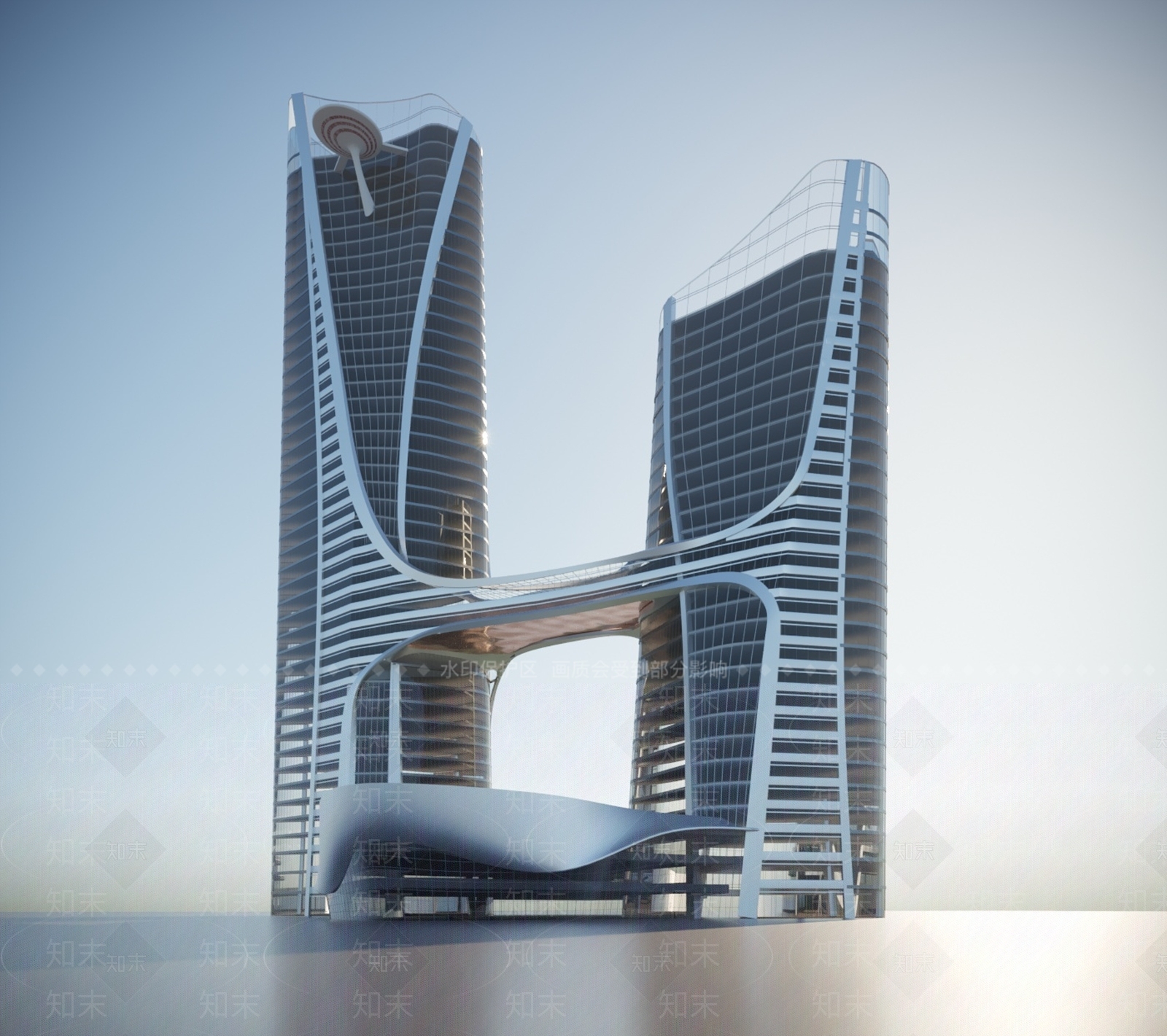 现代超高层办公楼3D模型下载【ID:899483915】