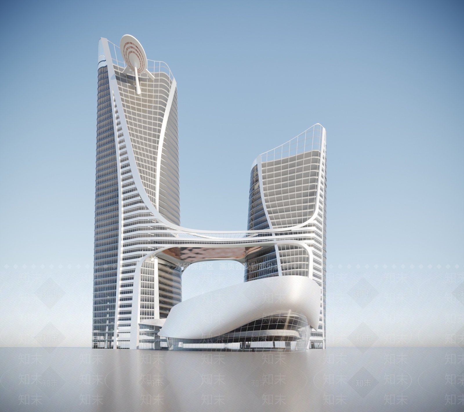 现代超高层办公楼3D模型下载【ID:899483915】