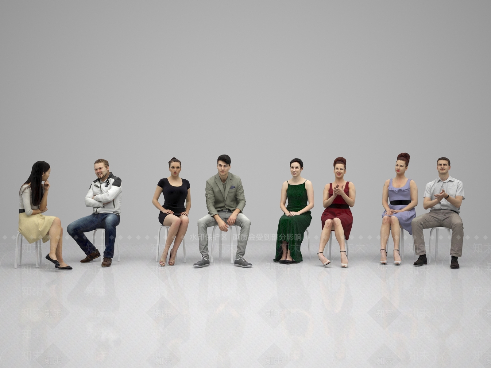 现代多人3D模型下载【ID:799484195】