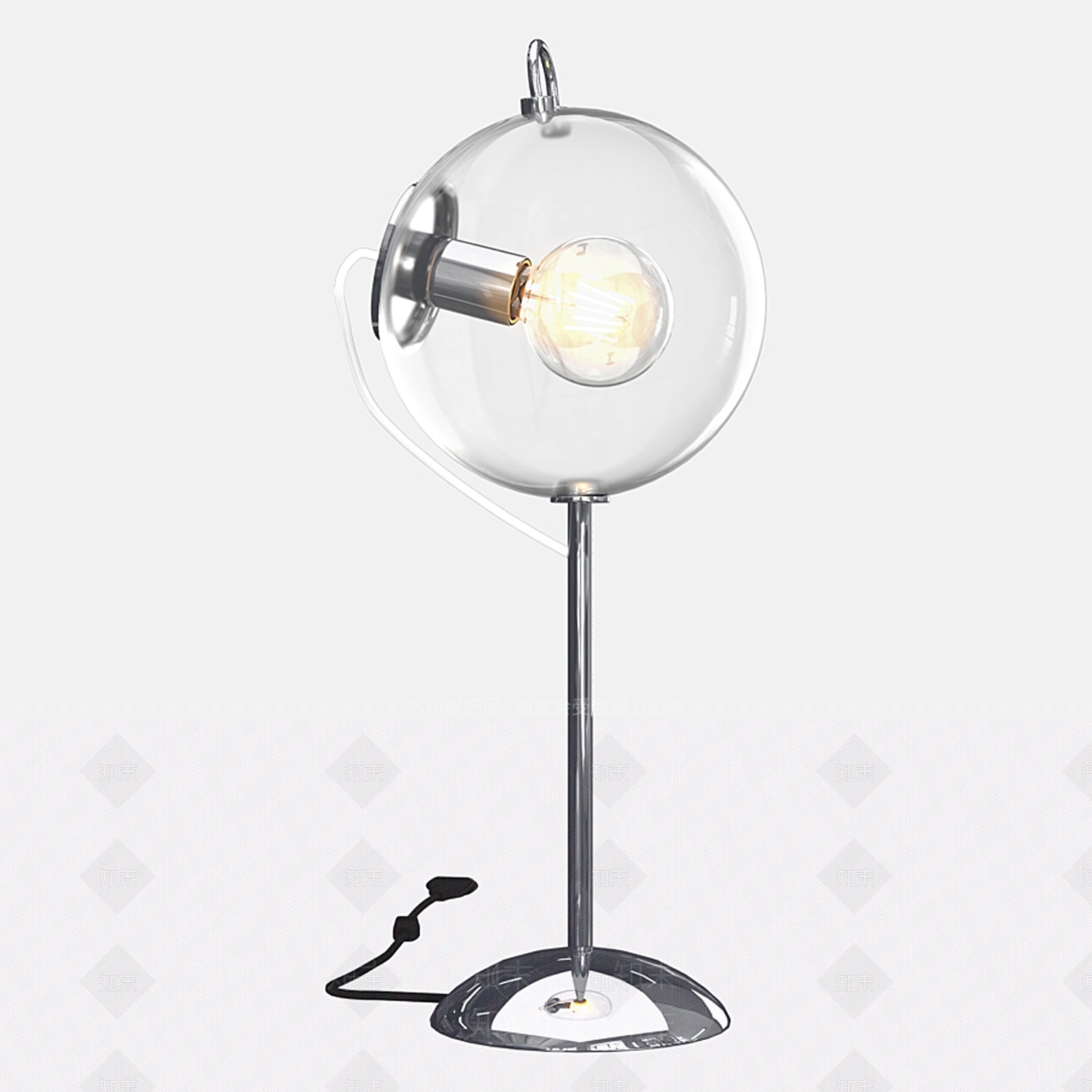 现代玻璃球台灯3D模型下载【ID:699488183】