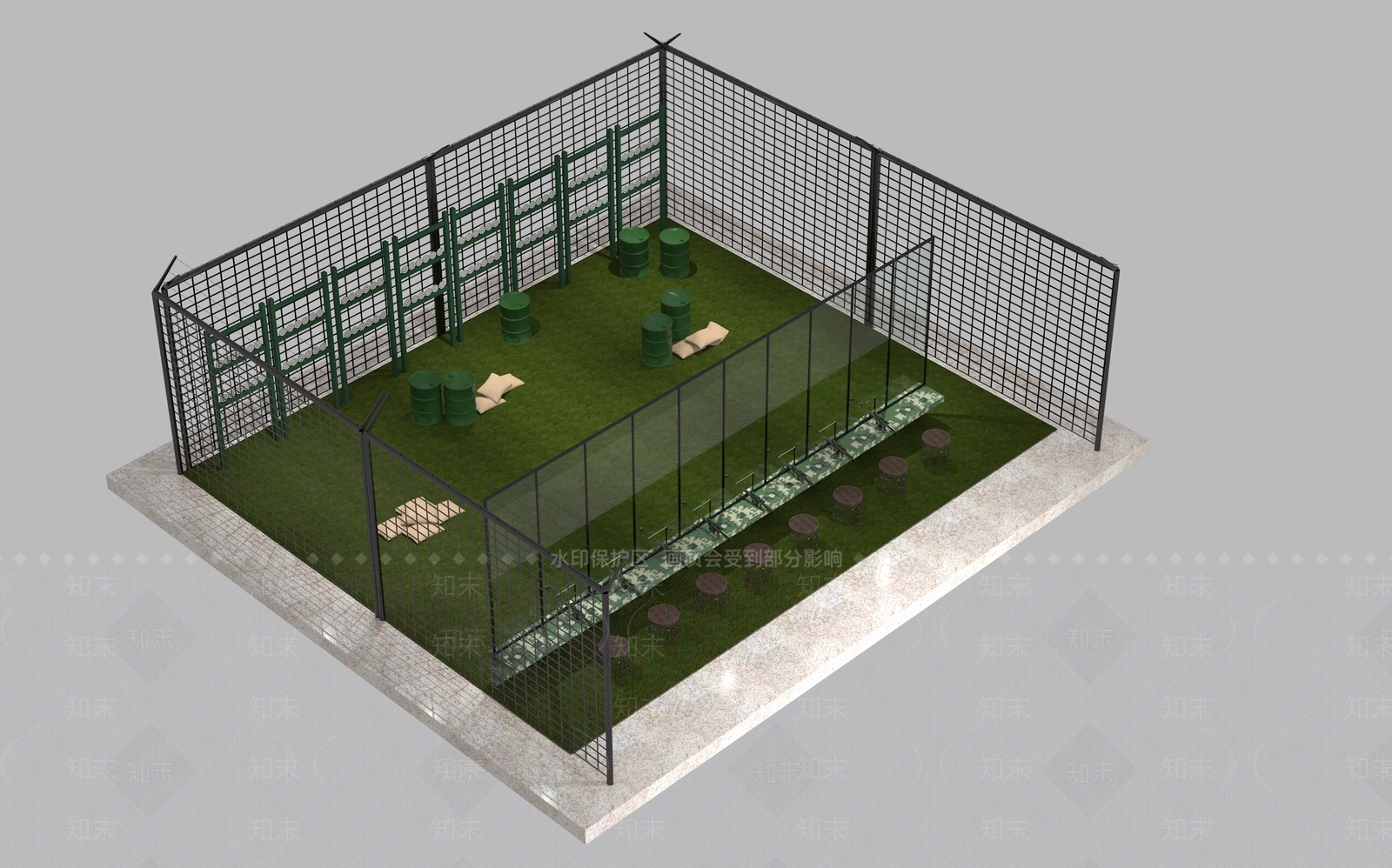 现代射击靶场3D模型下载【ID:999505900】