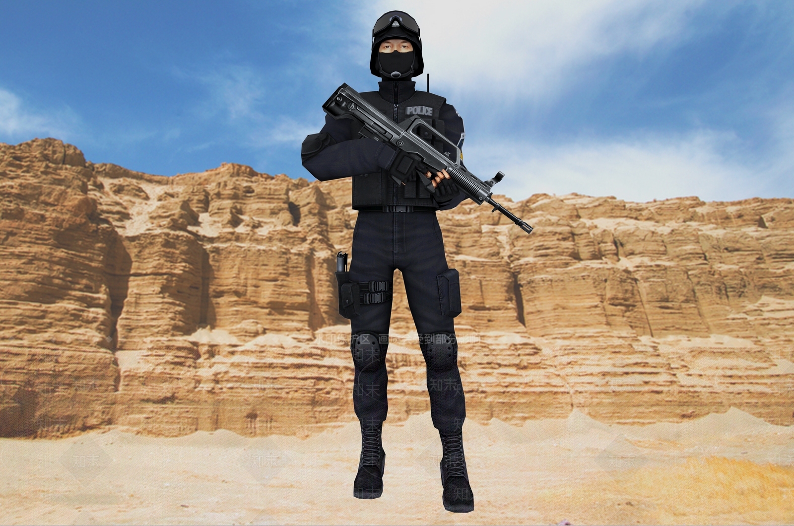 现代武警男人3D模型下载【ID:699515463】