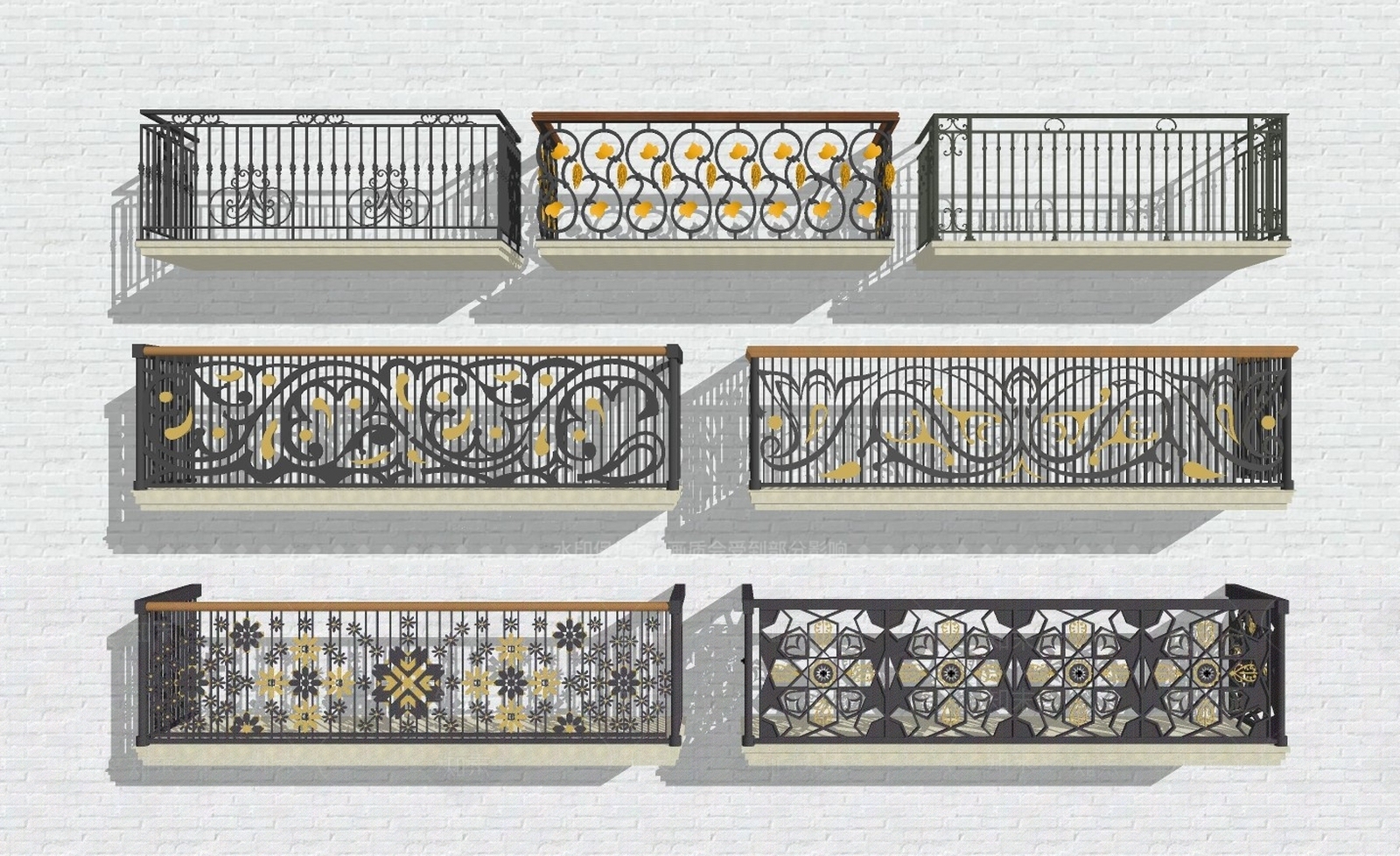 欧式铁艺栏杆SU模型下载【ID:499523179】