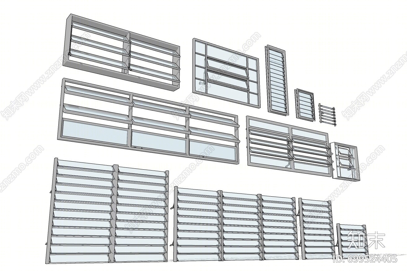 现代百叶窗SU模型下载【ID:699524405】