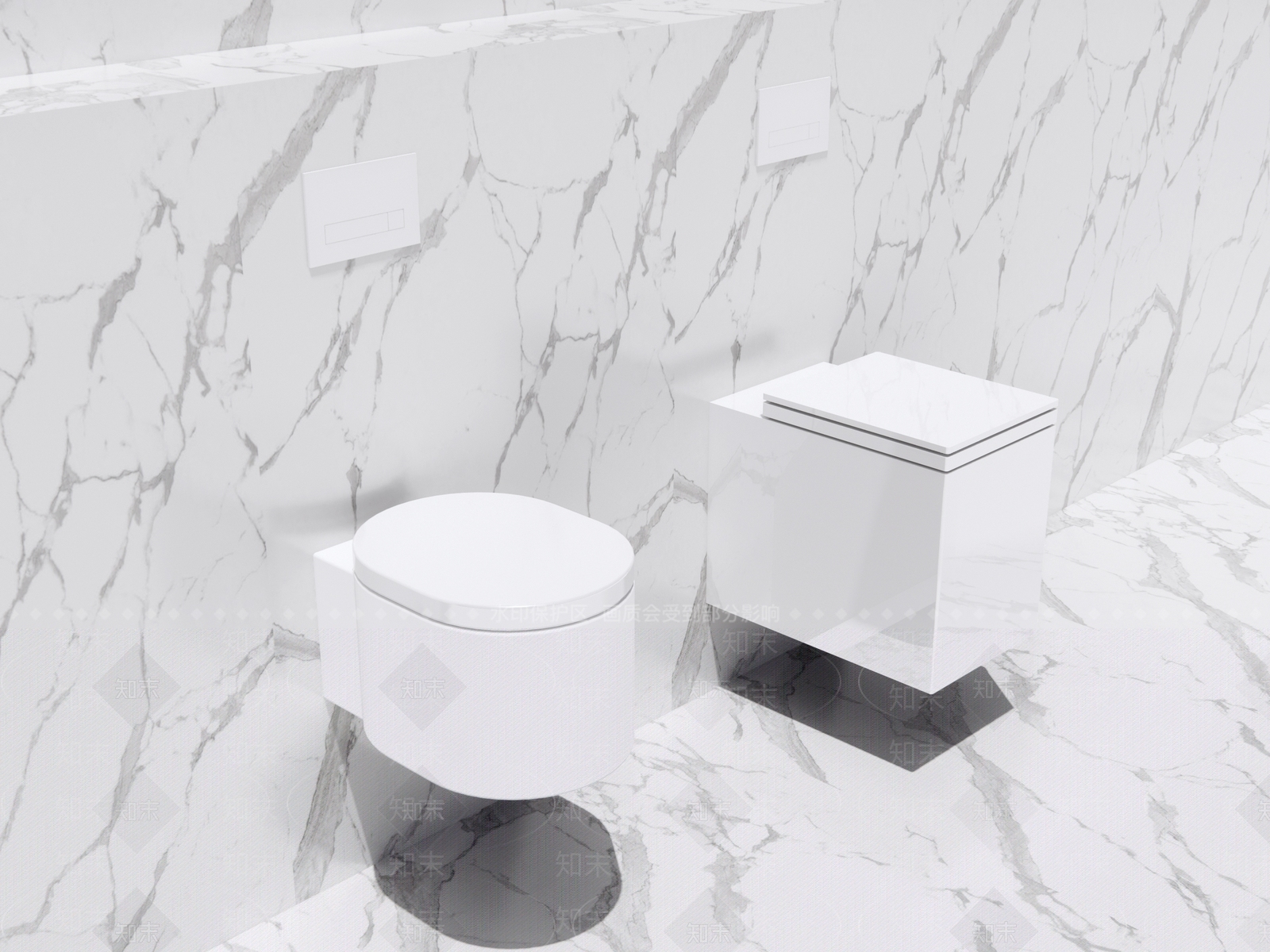 现代壁挂马桶SU模型下载【ID:799525133】