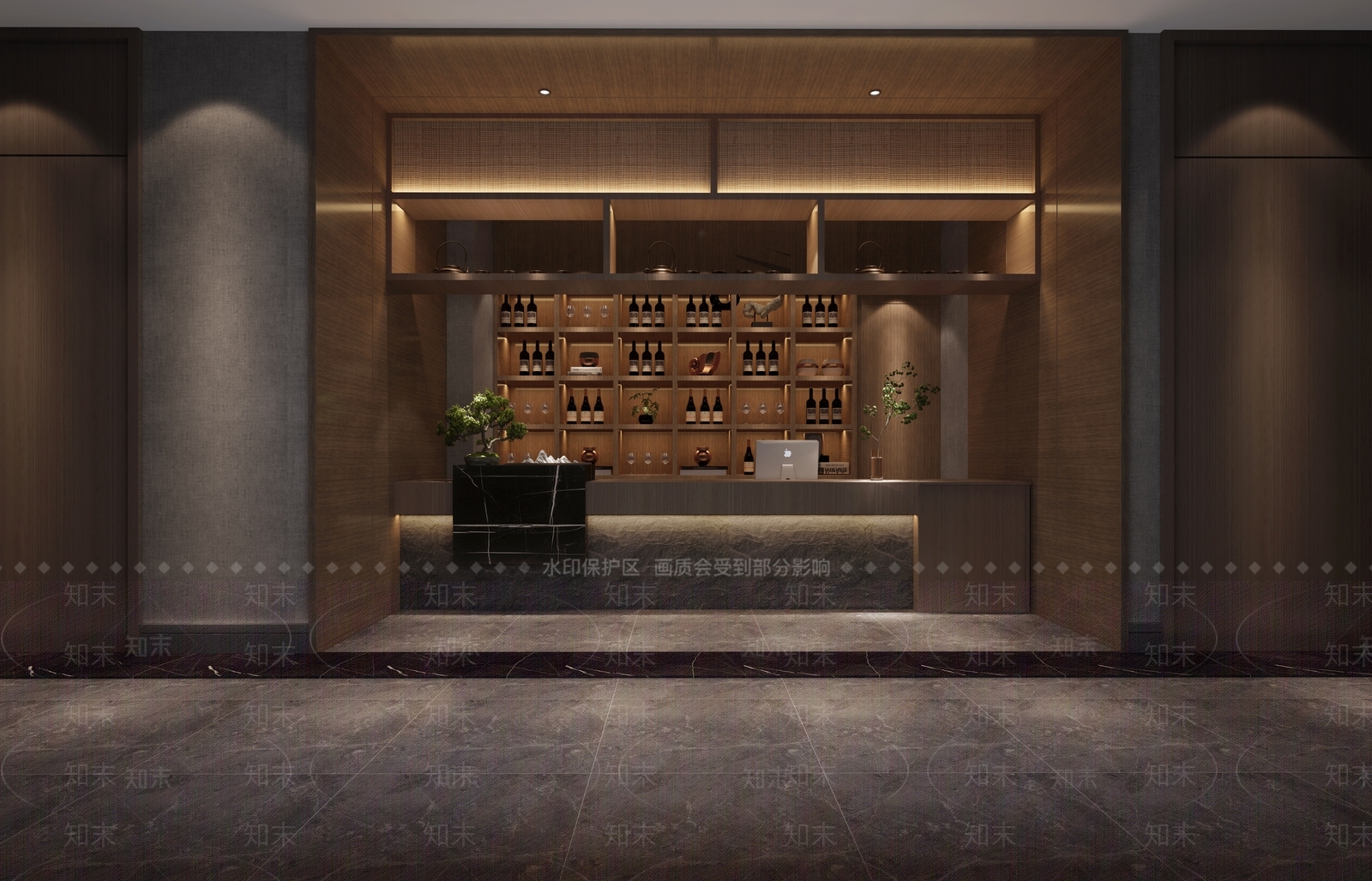 新中式中餐厅收银台3D模型下载【ID:1102183035】