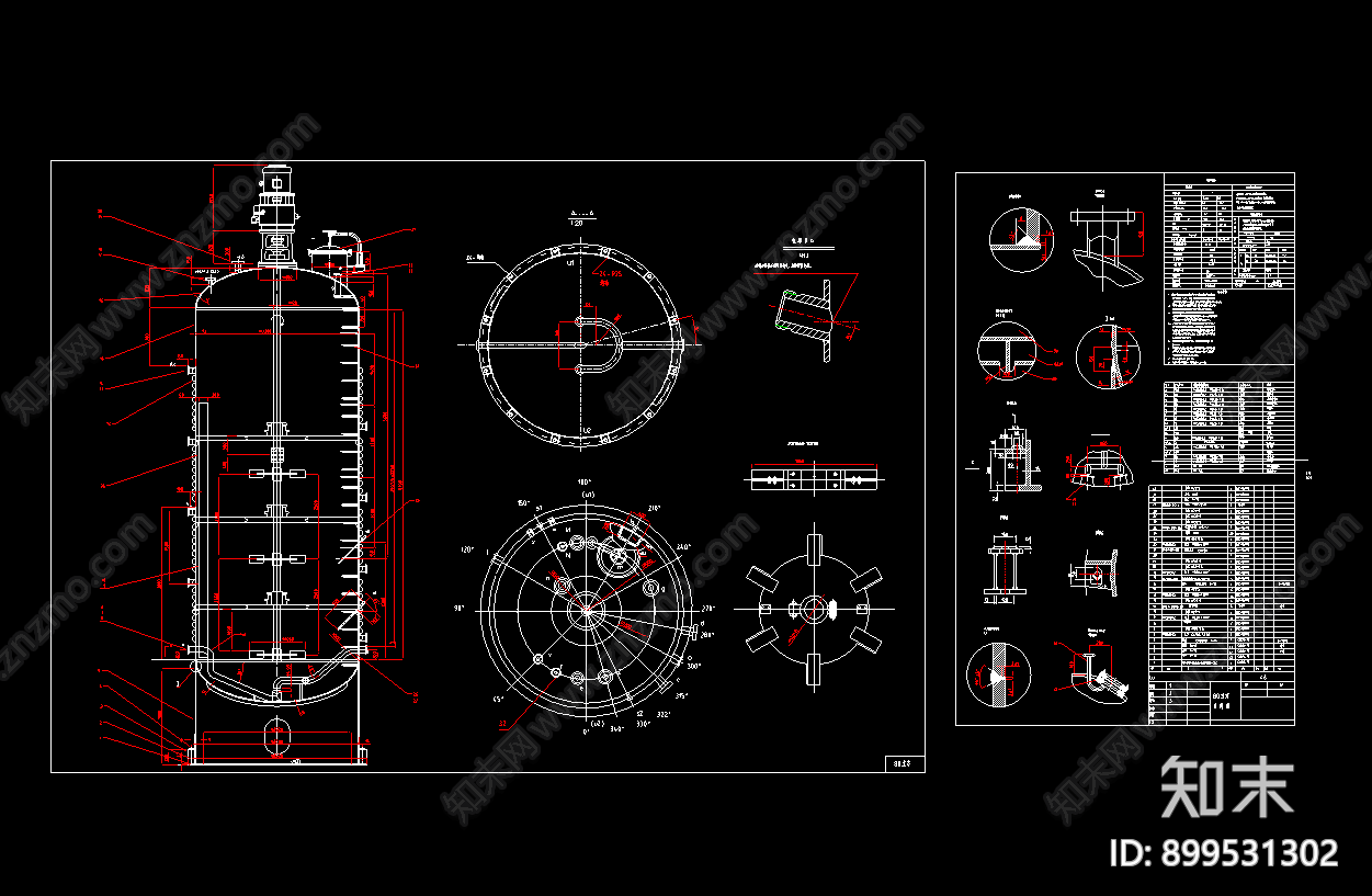 80立方发酵罐总图施工图下载【ID:899531302】