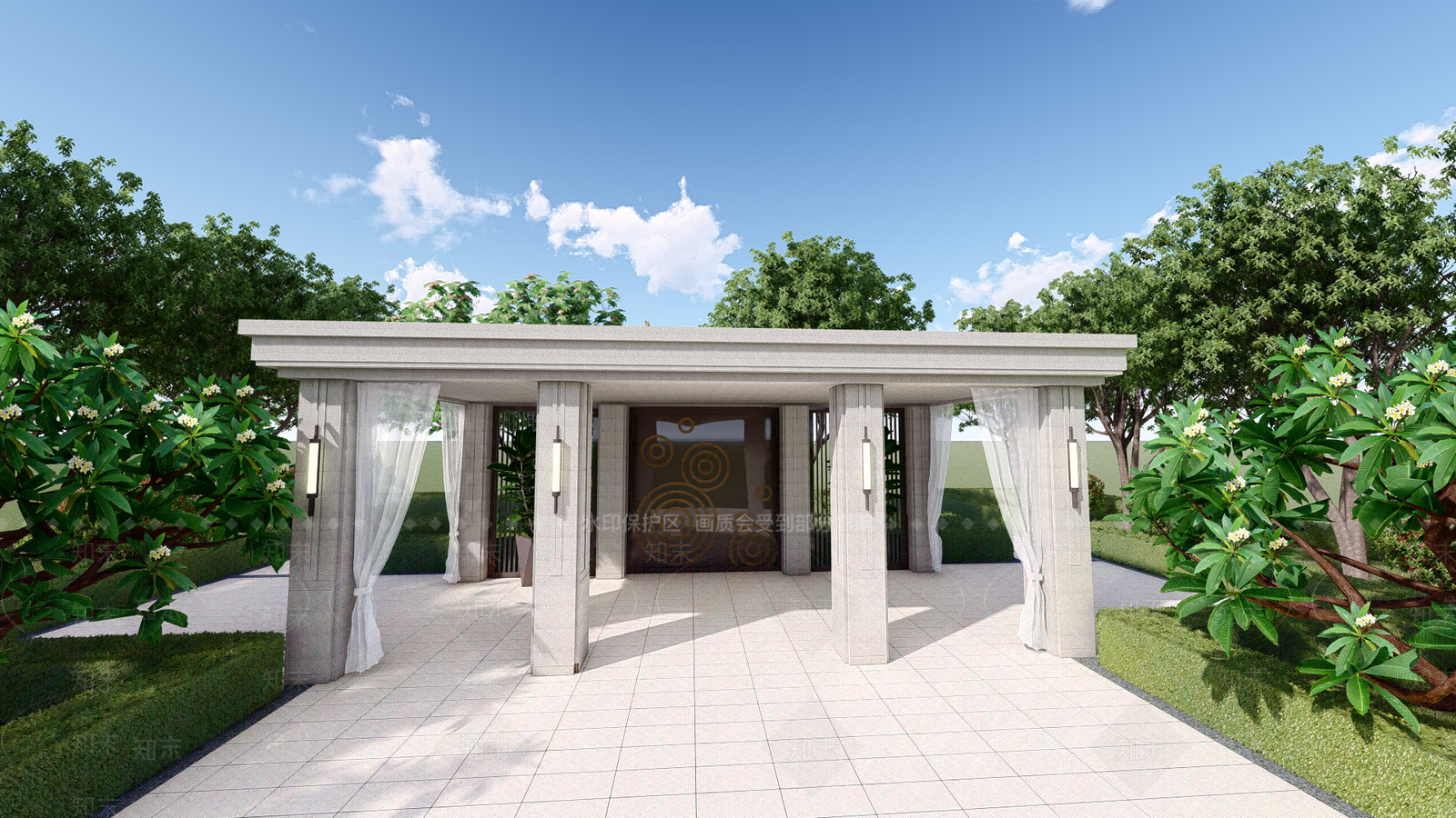 现代风格亭子SU模型下载【ID:499531807】