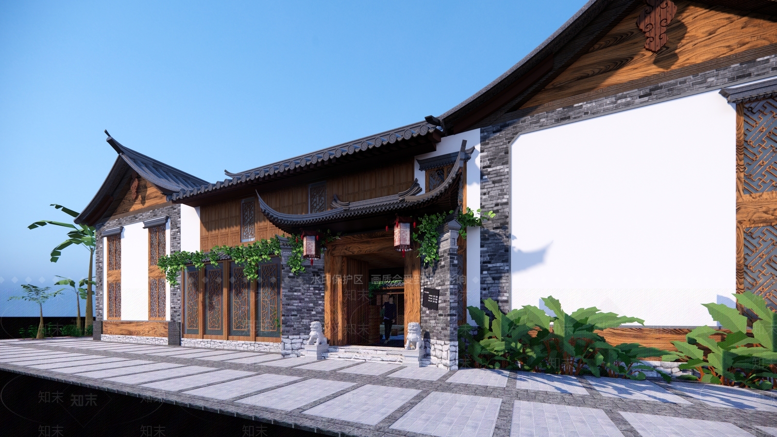 中式四合院SU模型下载【ID:199535072】