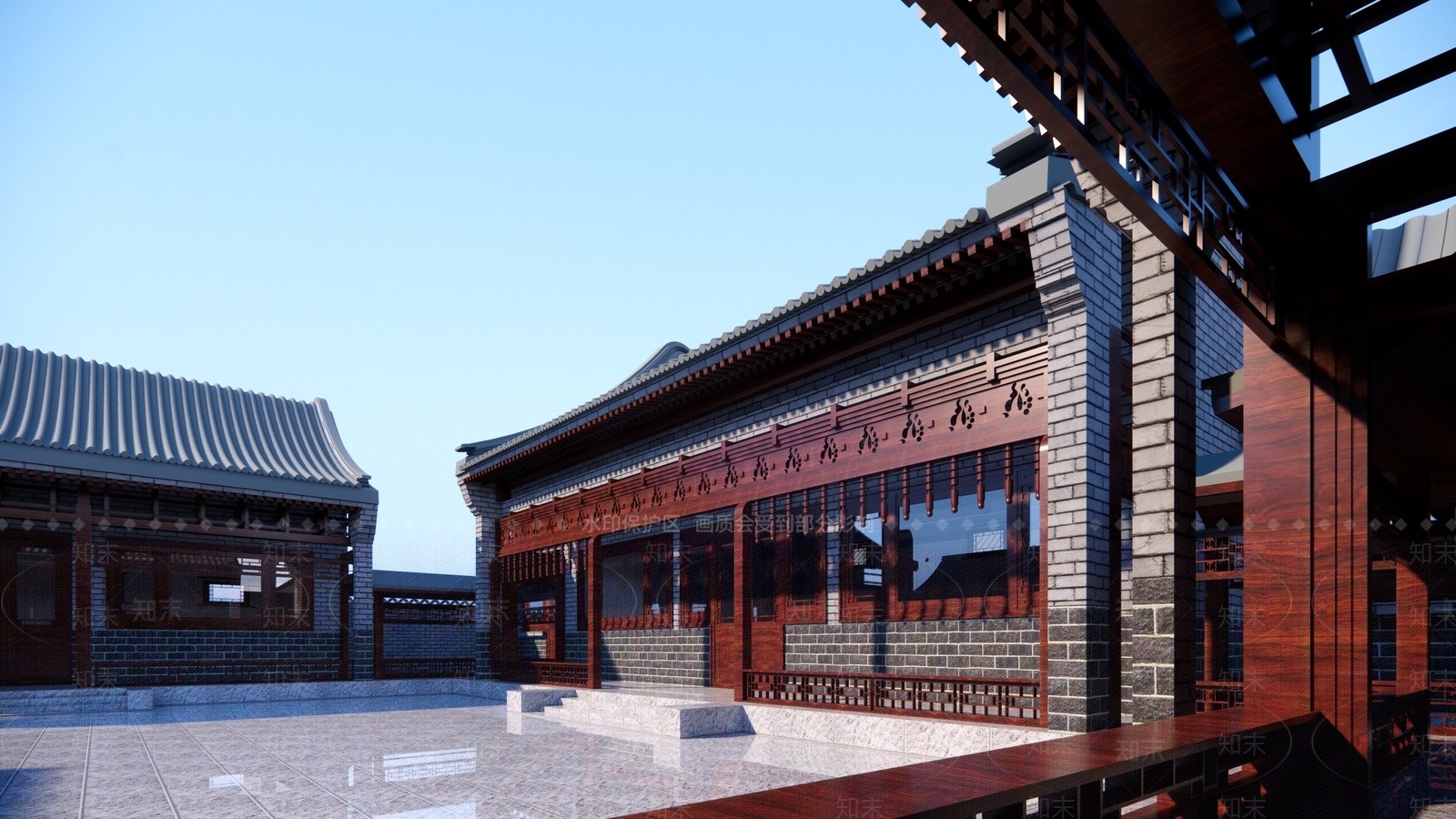 中式四合院SU模型下载【ID:399536258】