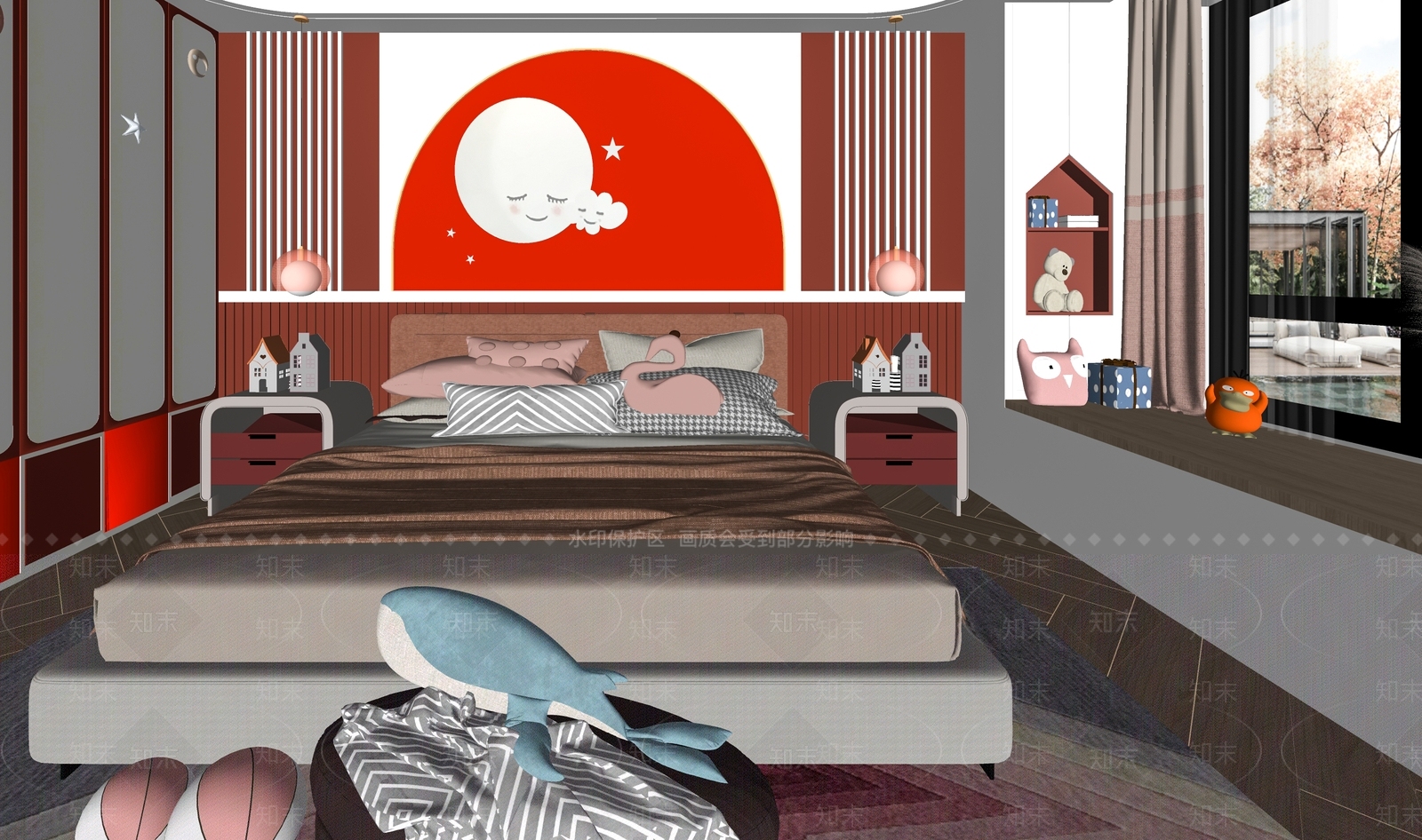 现代儿童房SU模型下载【ID:899537855】