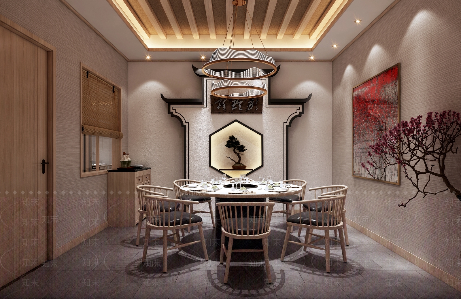 新中式火锅店3D模型下载【ID:399545205】