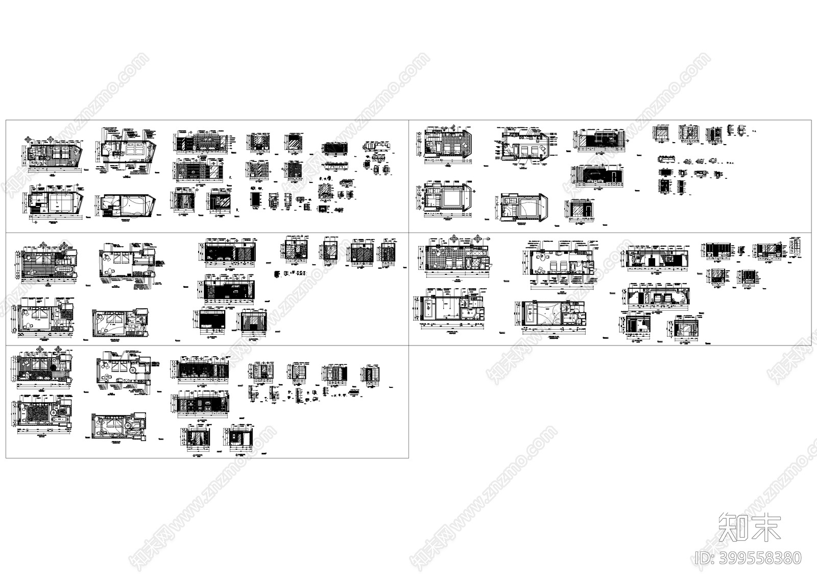 酒店标间施工图下载【ID:399558380】