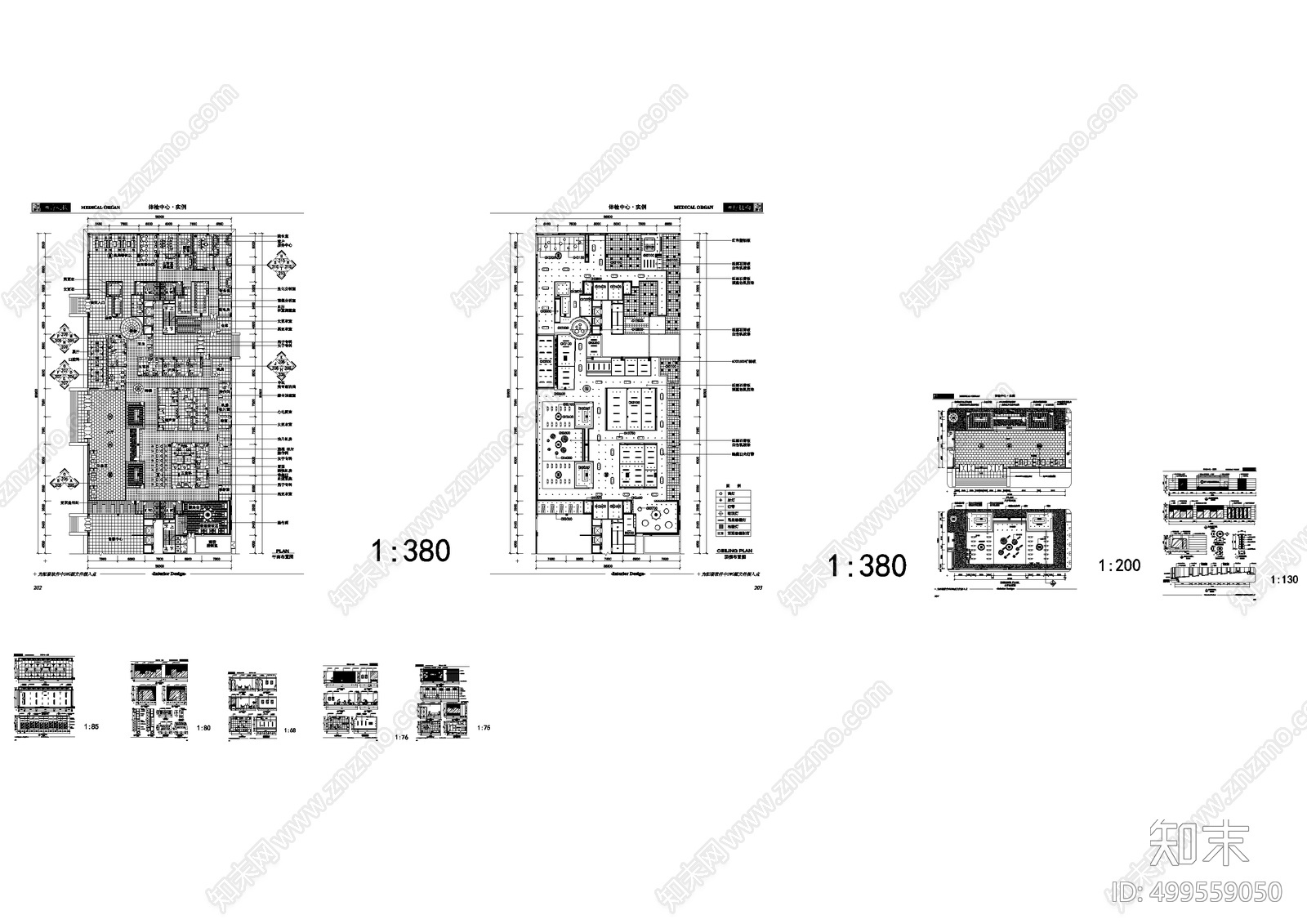 医院体检中心cad施工图下载【ID:499559050】