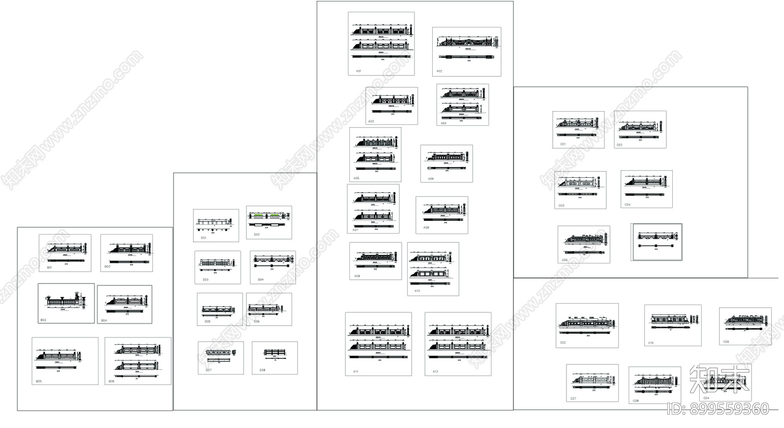 石材栏杆施工图下载【ID:899559360】