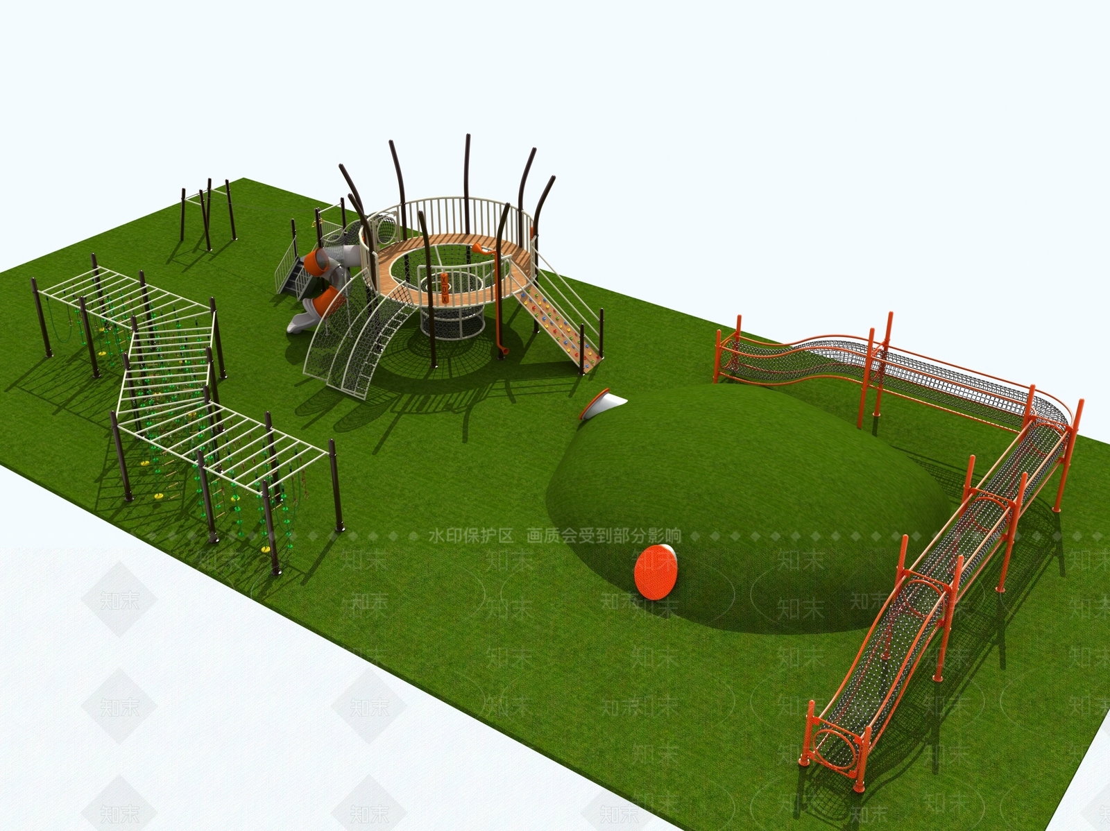 现代儿童器材组合3D模型下载【ID:999561271】