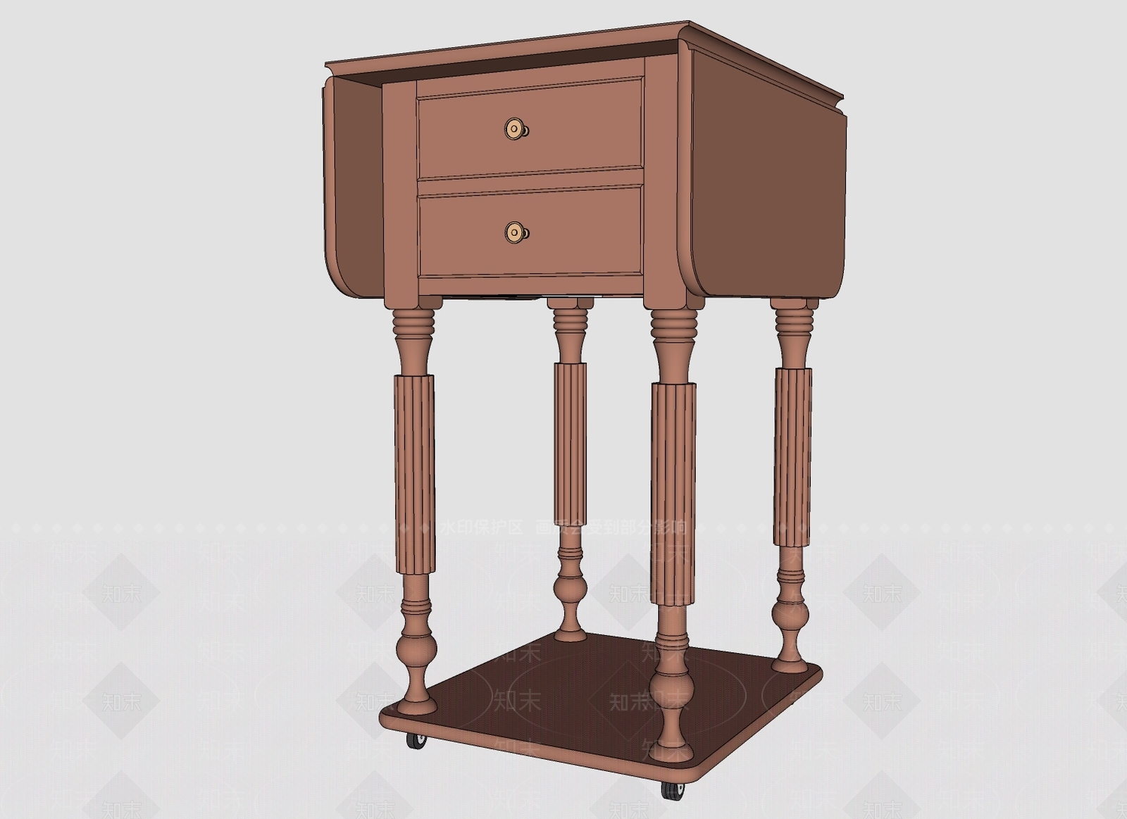 欧式书桌SU模型下载【ID:699569705】