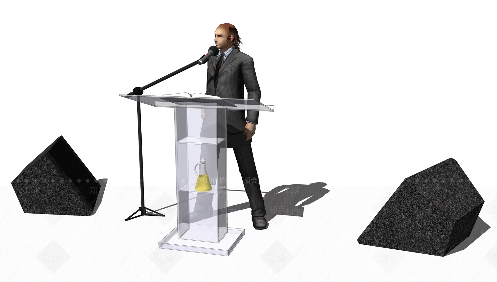 现代演讲台SU模型下载【ID:299571170】