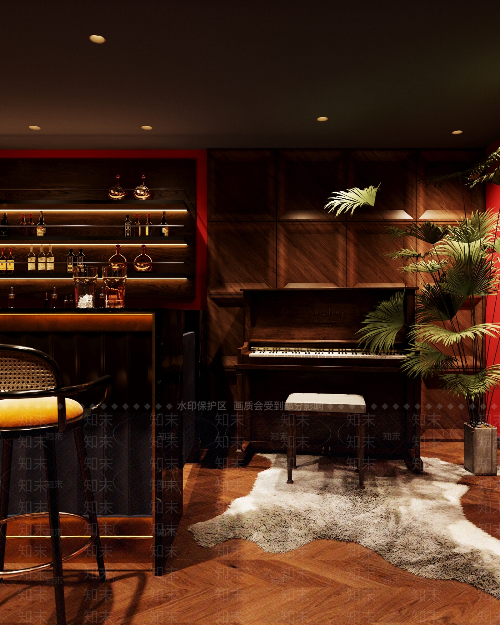 美式酒吧3D模型下载【ID:499573401】