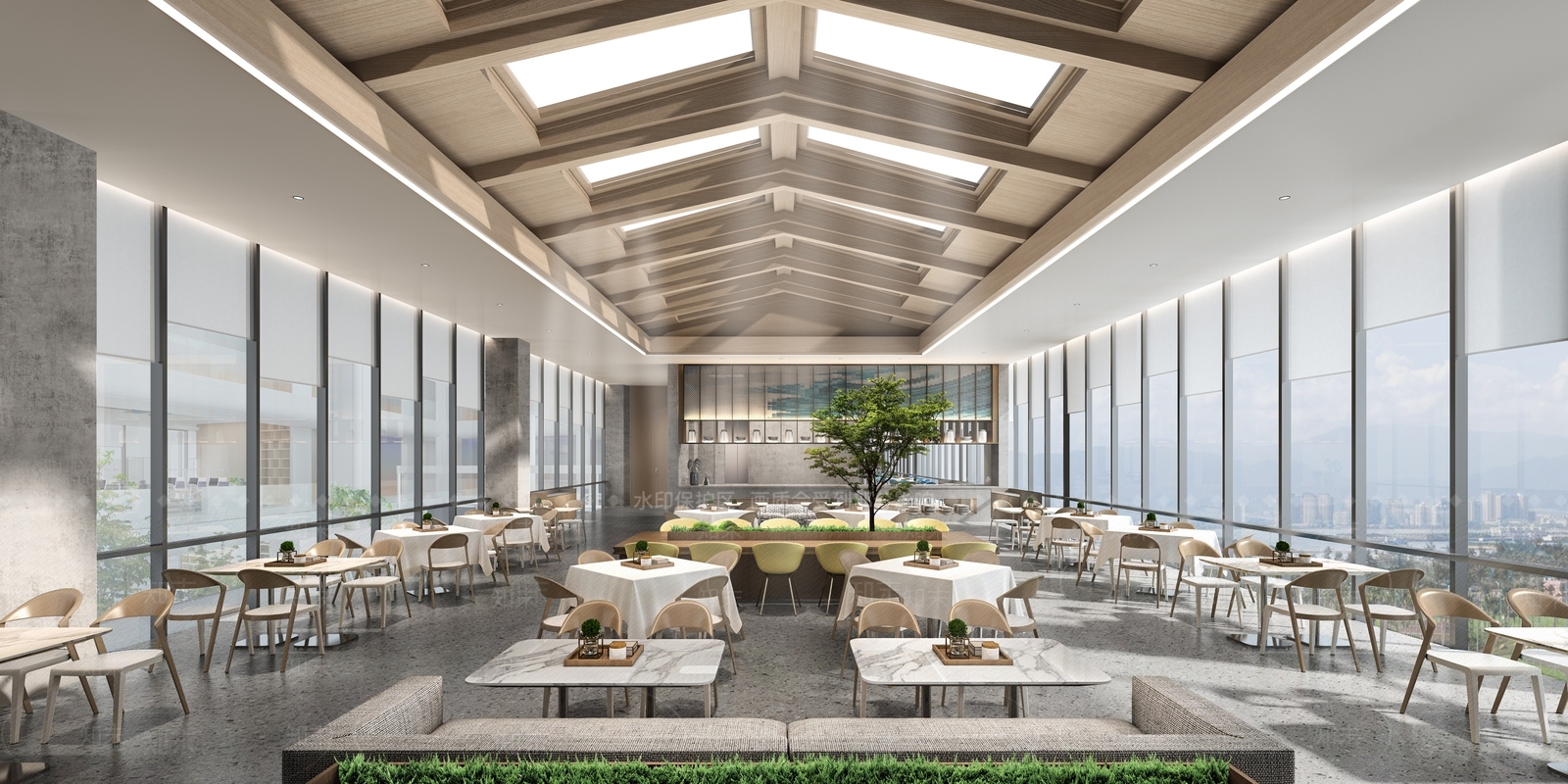 现代自助餐厅3D模型下载【ID:399574558】