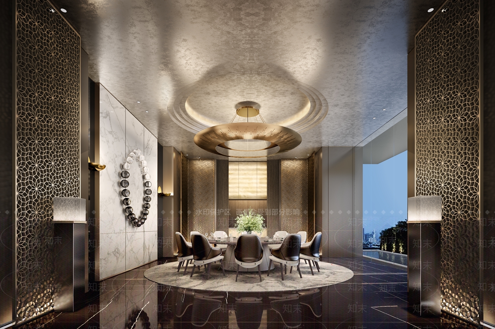 新中式休息区3D模型下载【ID:1221597425】