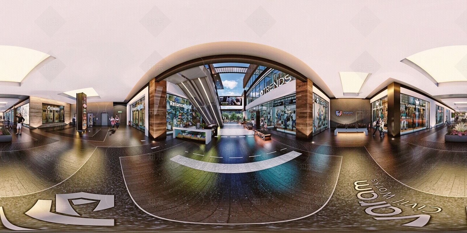 HDR商业步行街室内贴图下载【ID:1100095417】