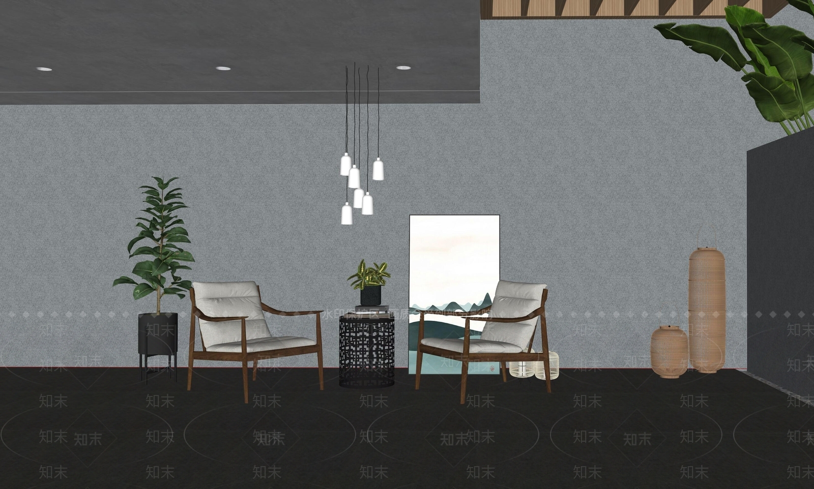 现代户外休闲椅SU模型下载【ID:999629419】