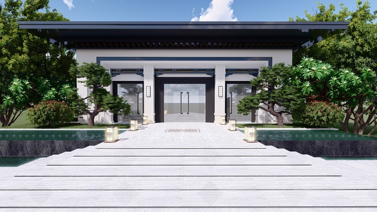 新中式售楼处SU模型下载【ID:799939454】
