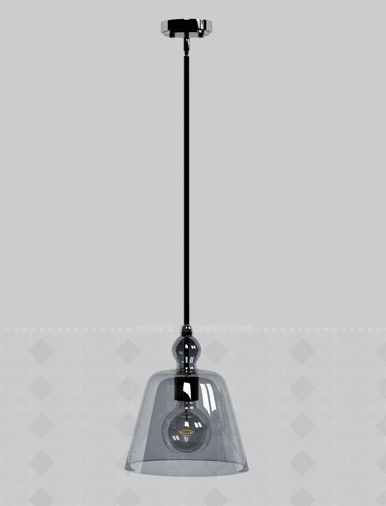 现代玻璃吊灯3D模型下载【ID:299649154】