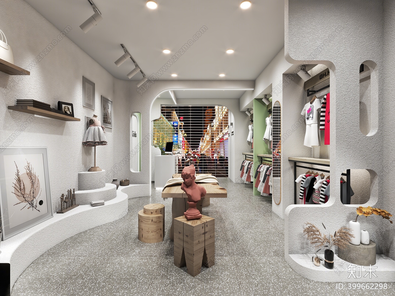 现代儿童服装店3D模型下载【ID:399662298】