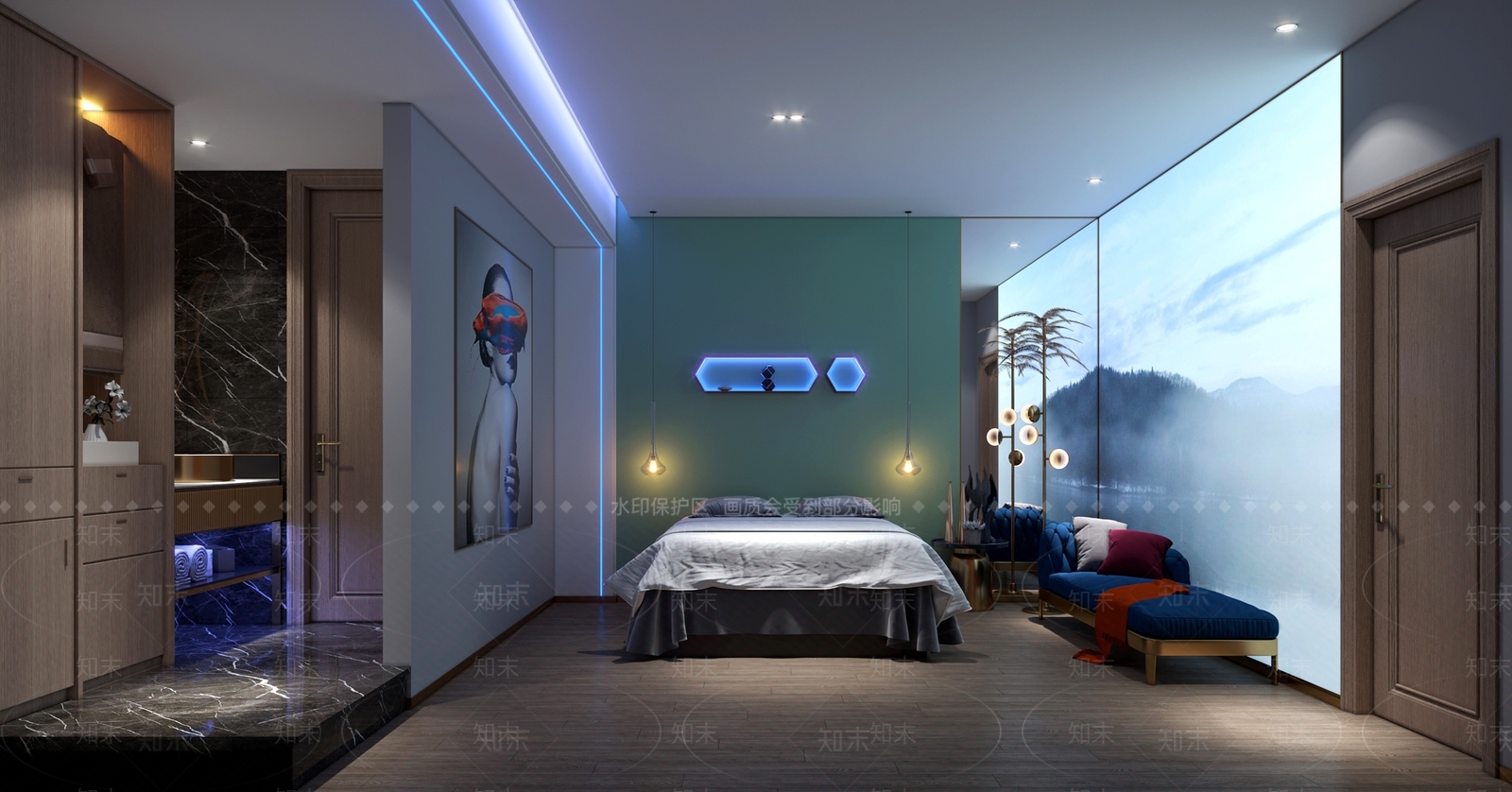 现代足浴会所3D模型下载【ID:799671143】