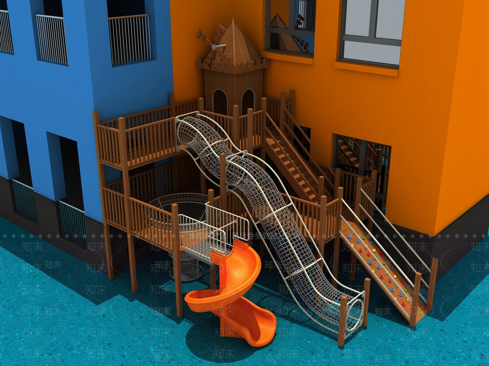 现代儿童器材3D模型下载【ID:999672255】