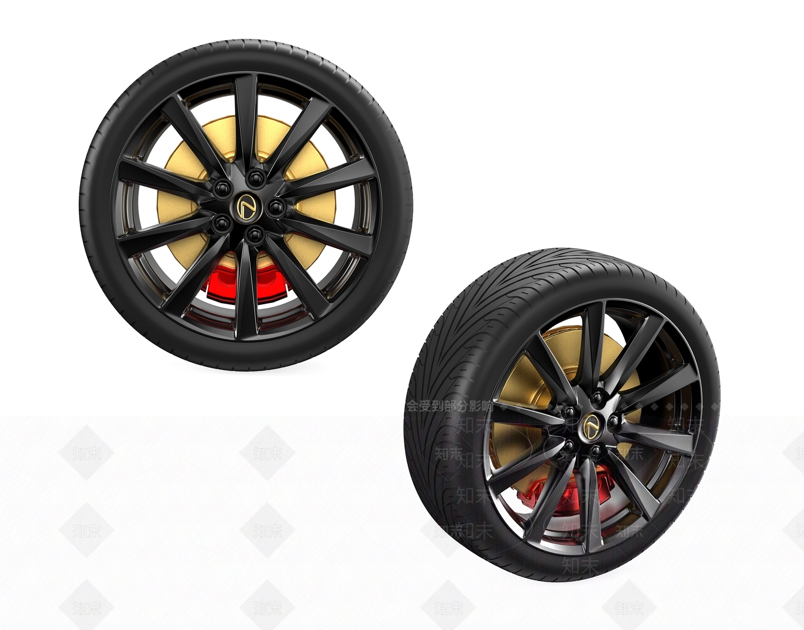 现代汽车轮胎3D模型下载【ID:599684722】