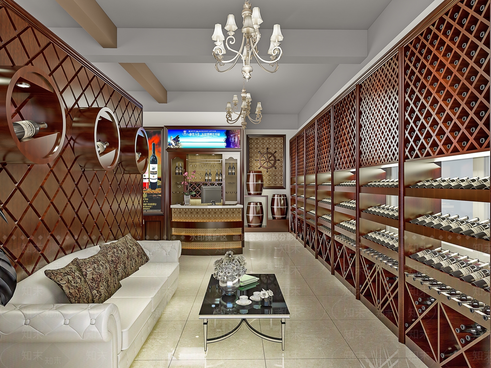 简欧红酒专卖店3D模型下载【ID:399752487】