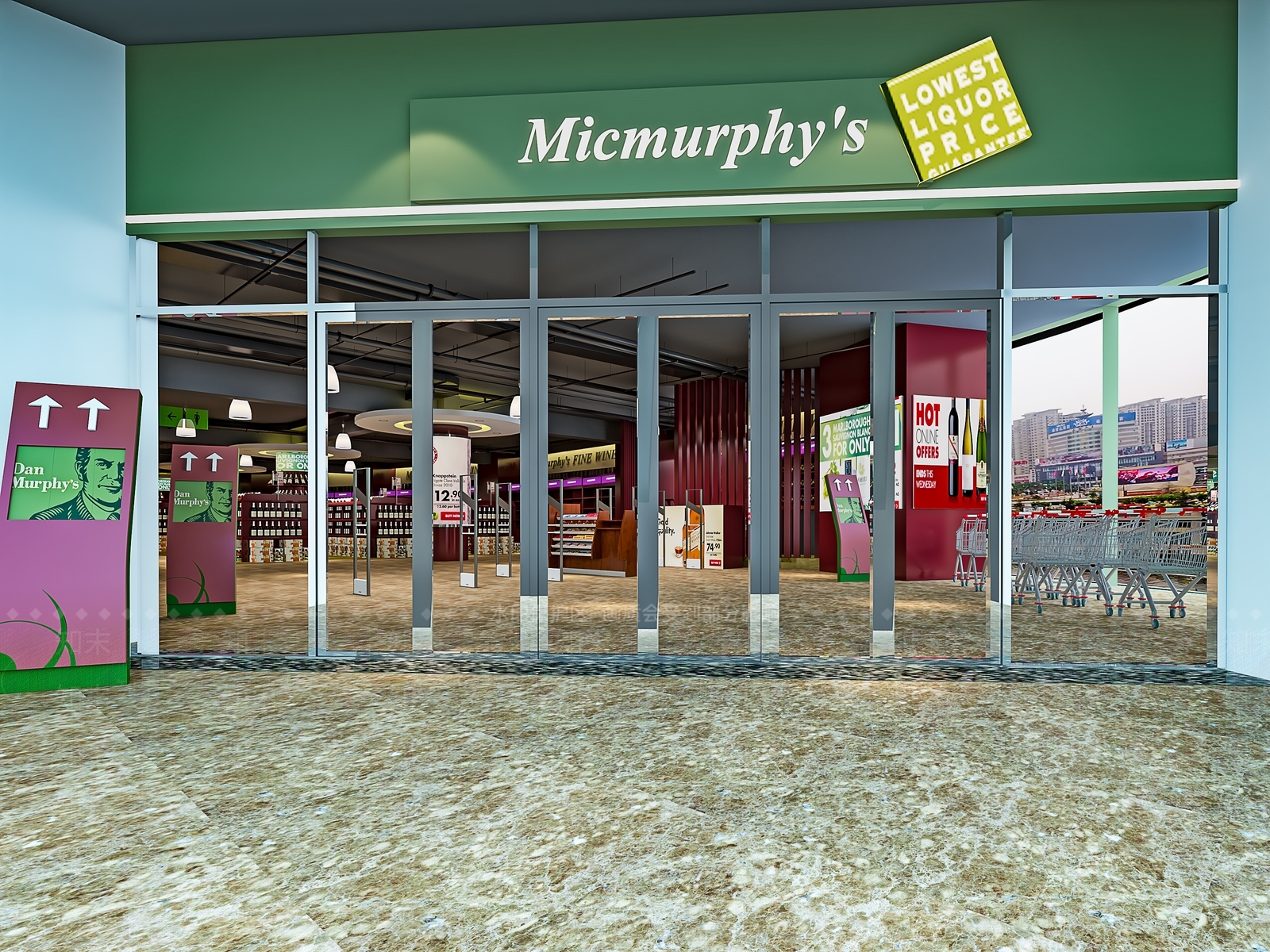 现代红酒专卖店3D模型下载【ID:399752474】