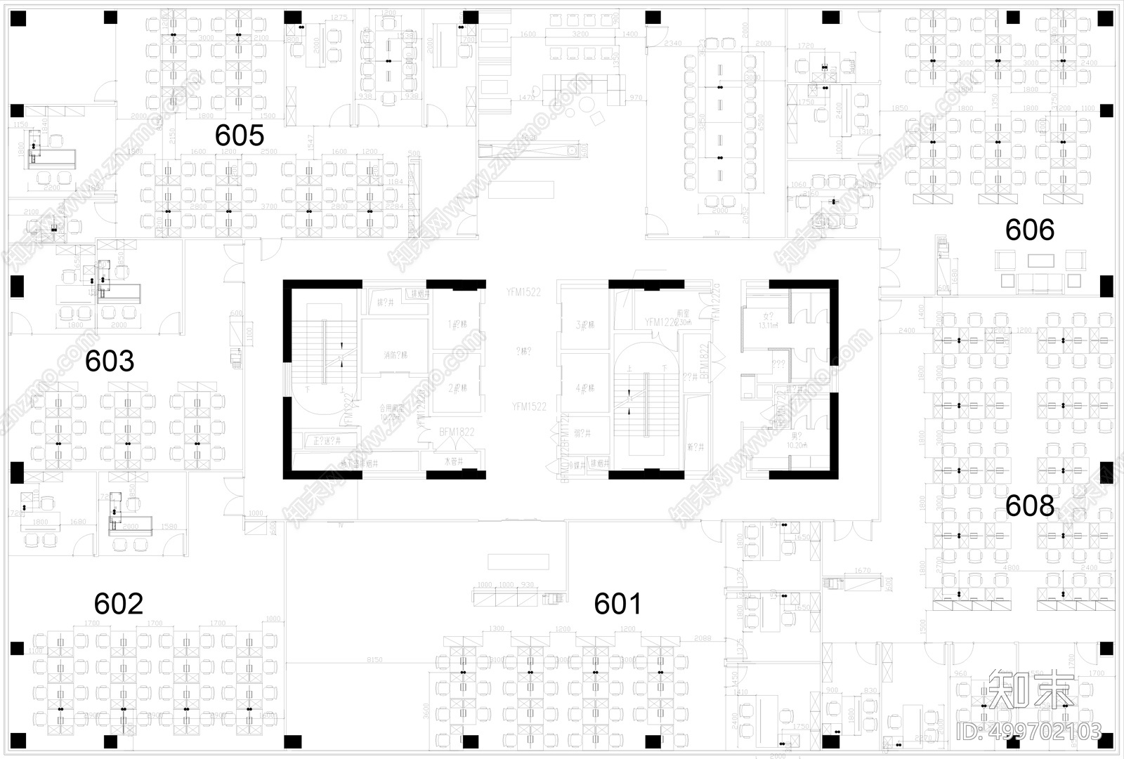 办公室cad施工图下载【ID:499702103】