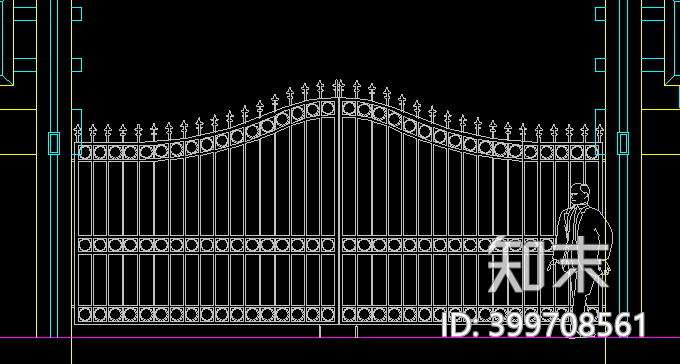 欧式大门施工图下载【ID:399708561】