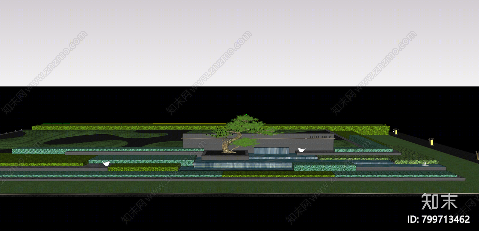 现代假山水景SU模型下载【ID:799713462】