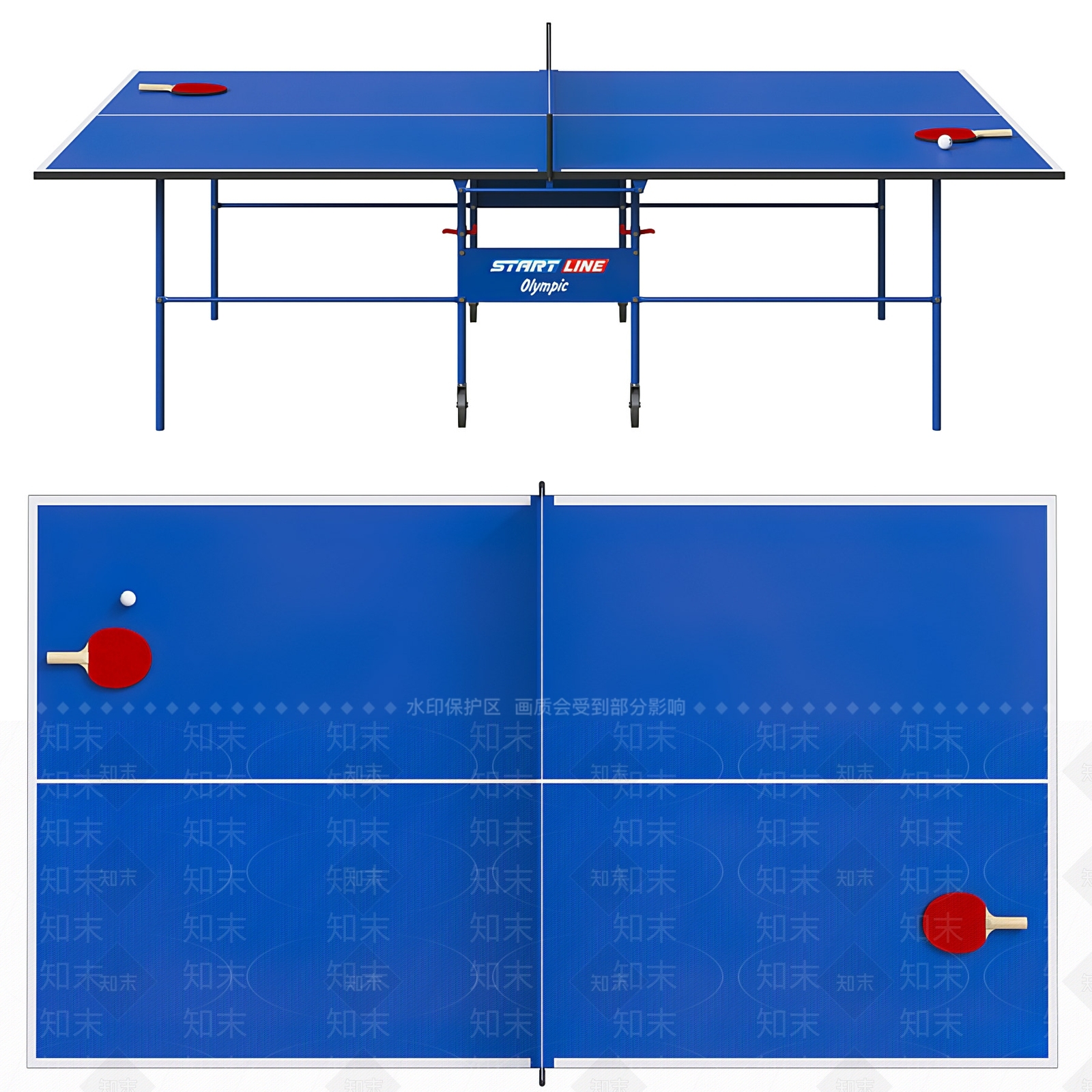 现代乒乓球桌3D模型下载【ID:999719538】