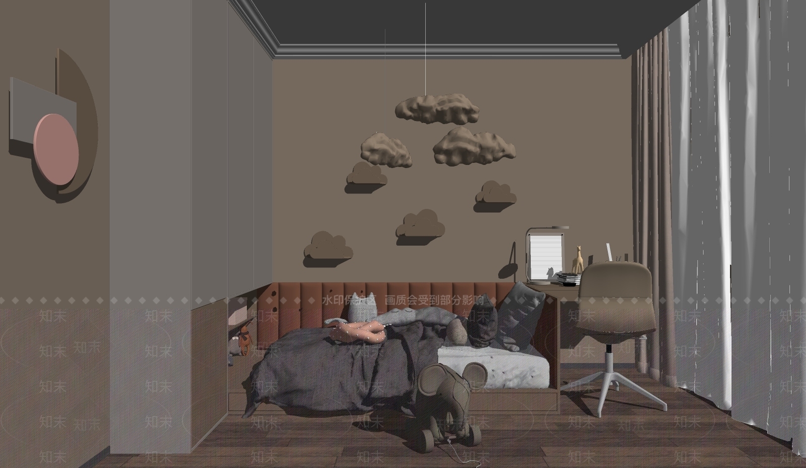现代儿童房SU模型下载【ID:899730863】