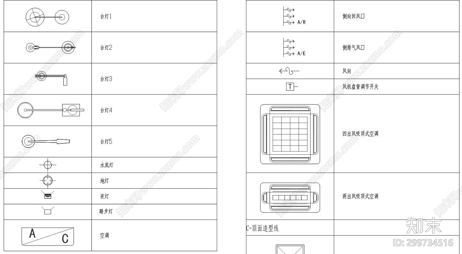 灯具cad施工图下载【ID:299734516】