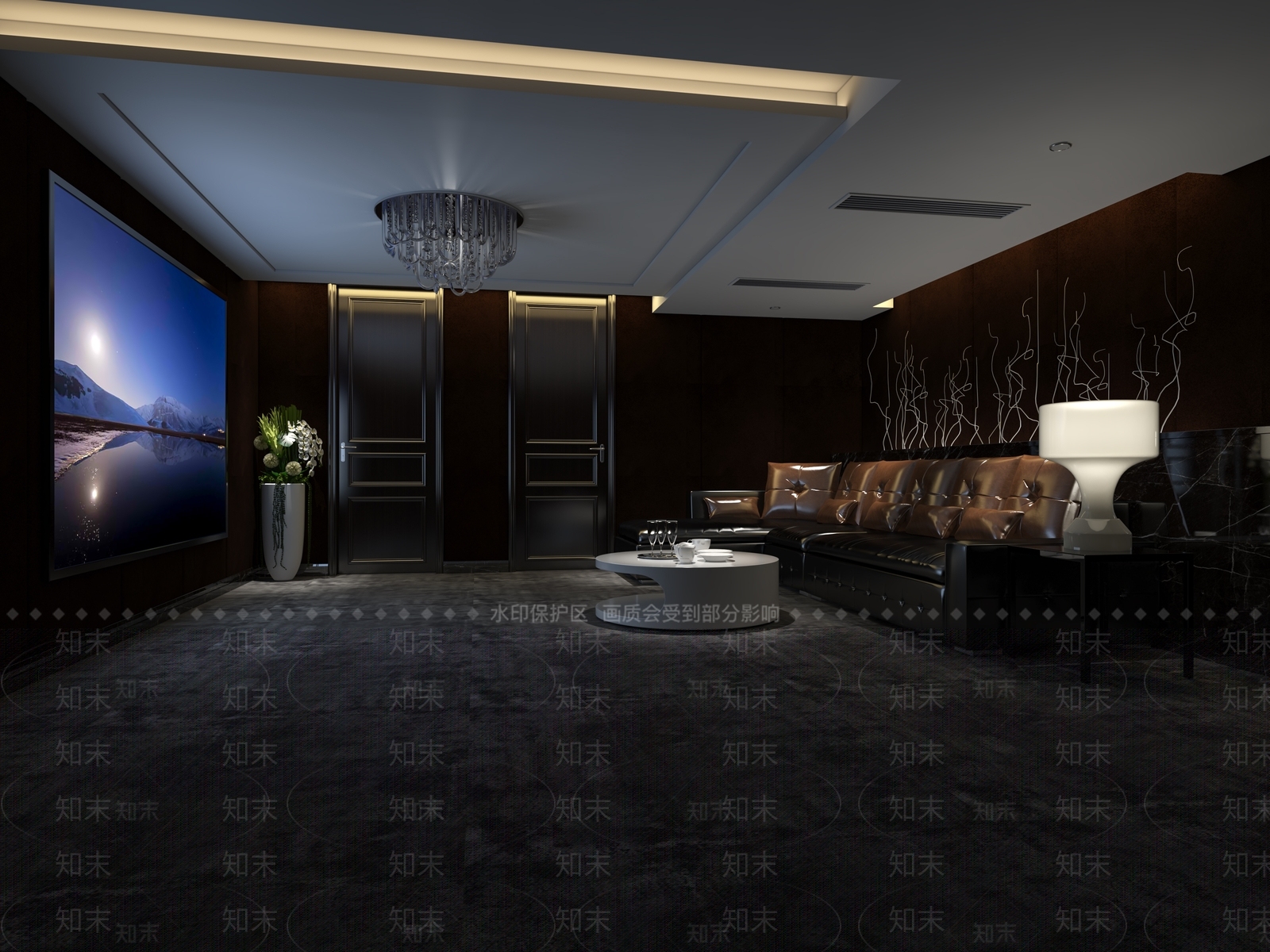 简欧影音室3D模型下载【ID:699737309】