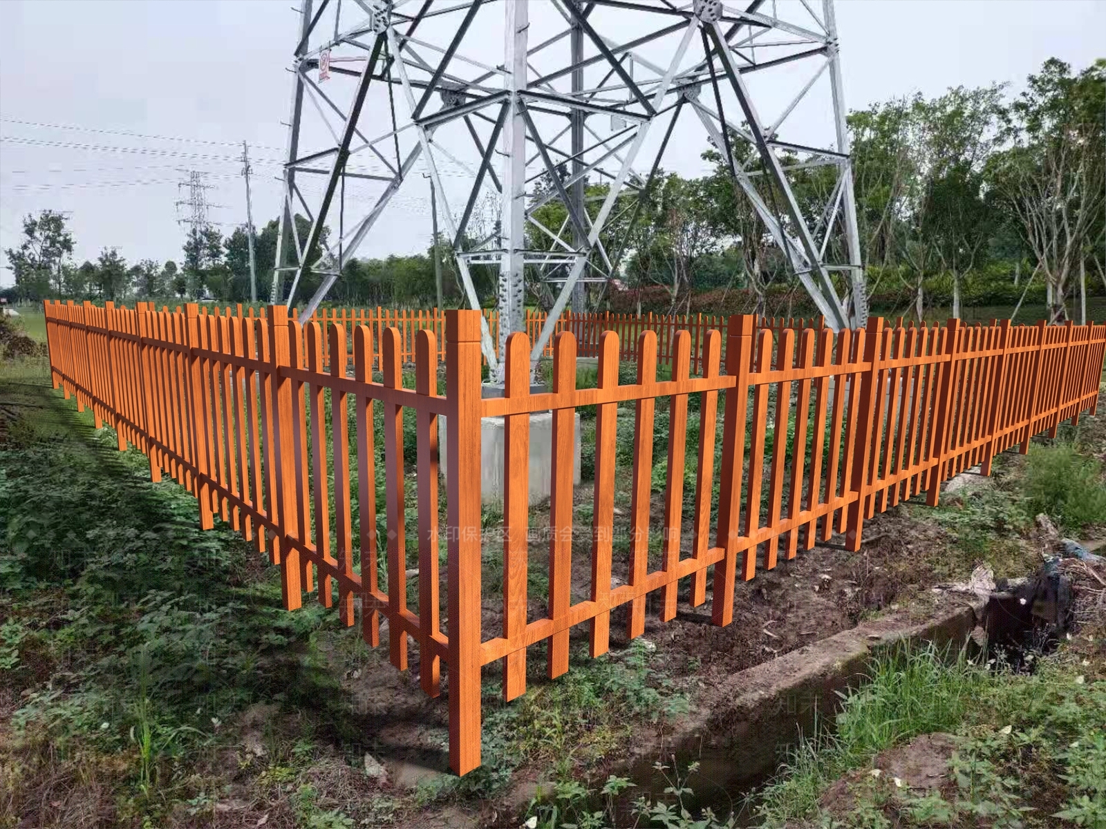 现代电塔围栏3D模型下载【ID:899739544】