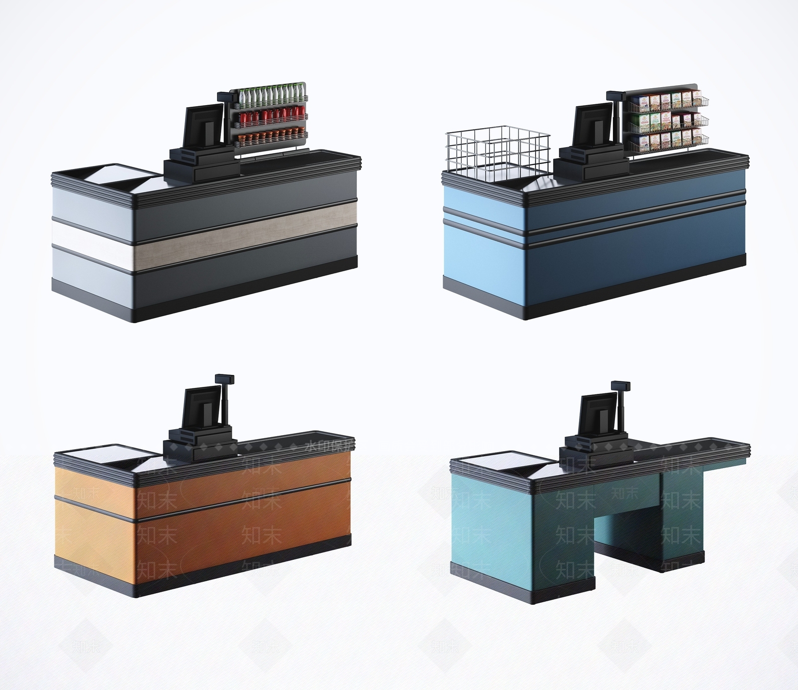 现代超市收银机3D模型下载【ID:399769968】