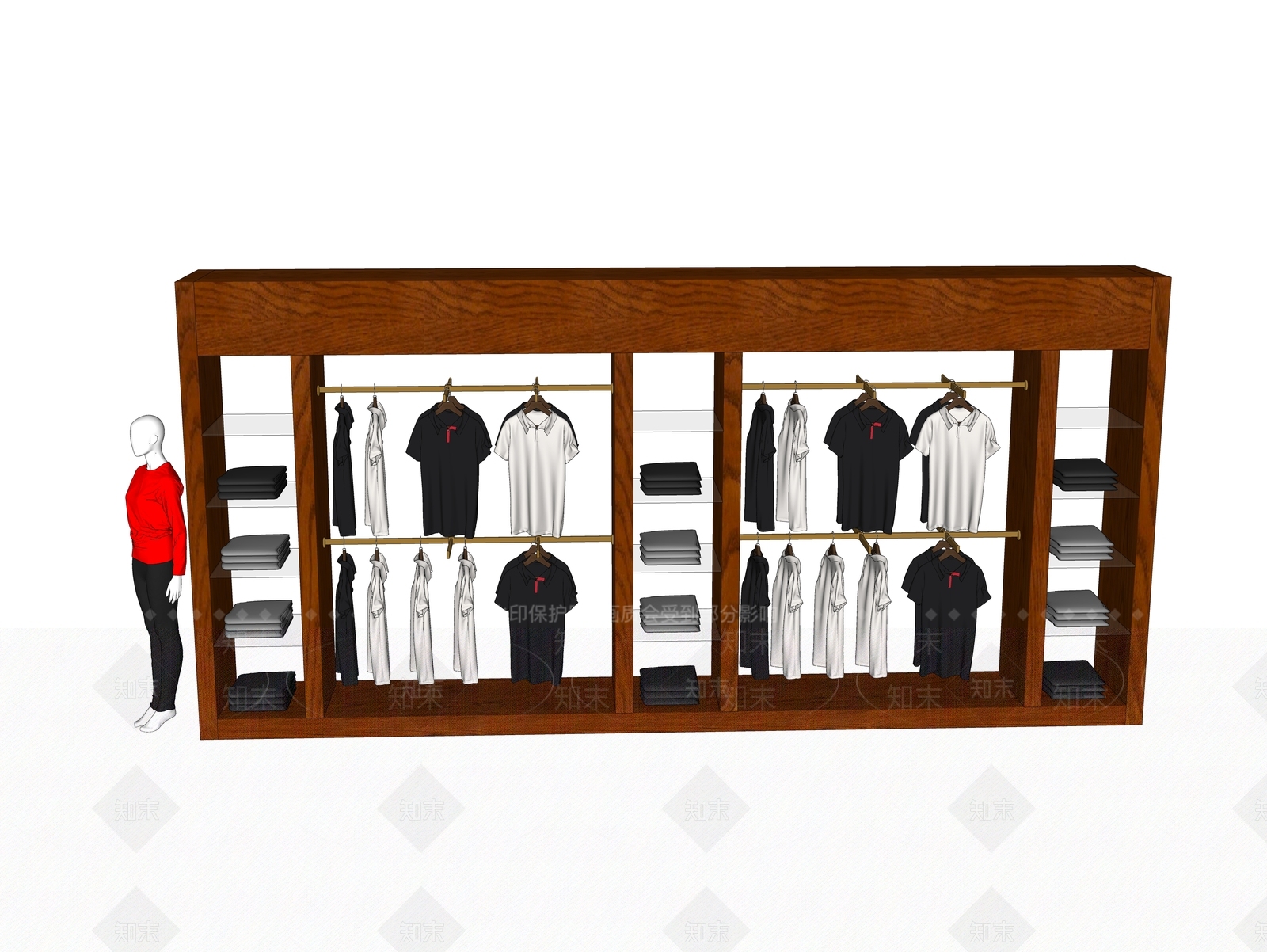 现代服装货架SU模型下载【ID:799776325】