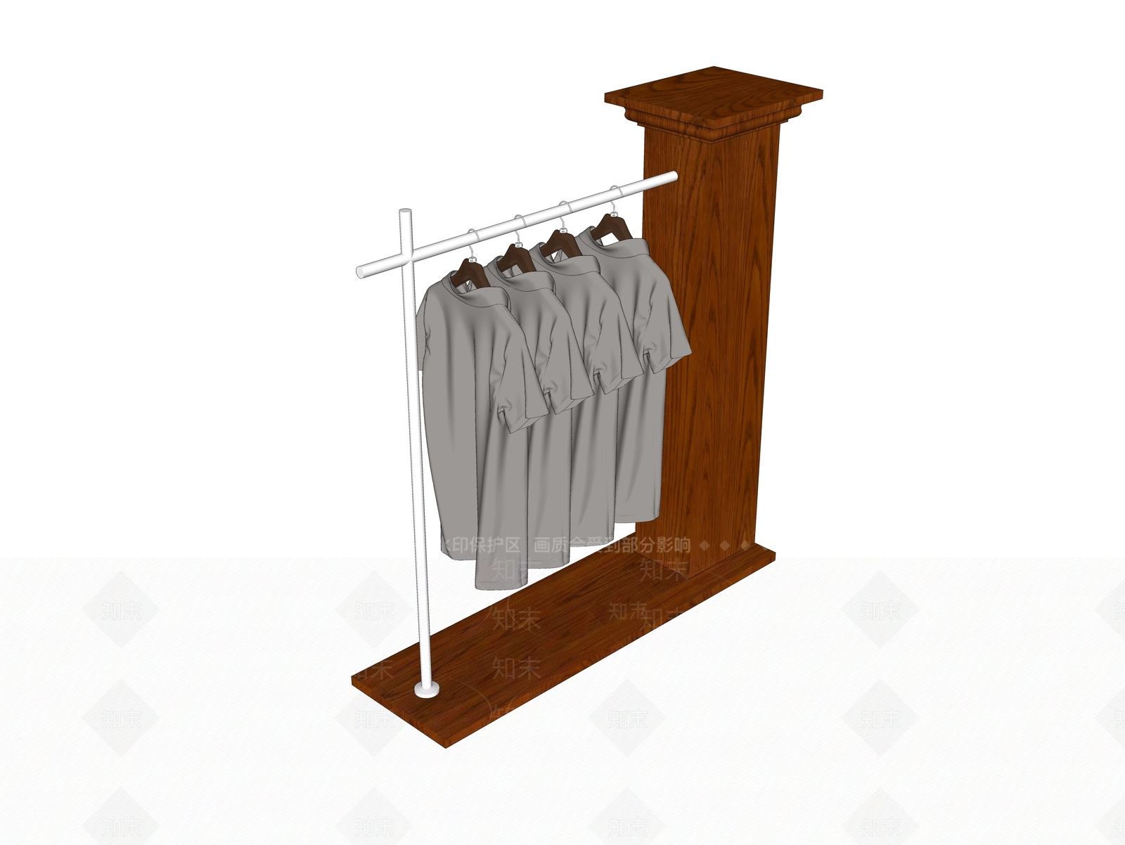 现代服装货架SU模型下载【ID:799776354】
