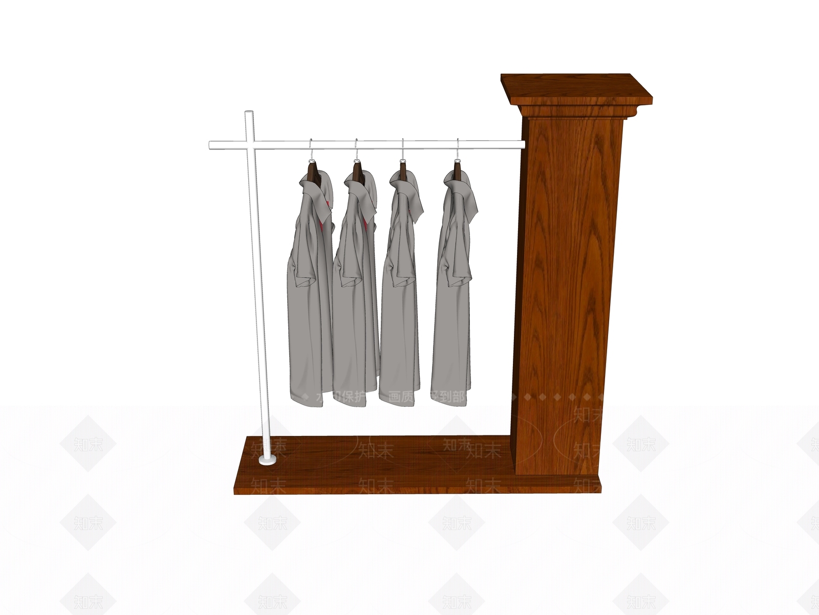 现代服装货架SU模型下载【ID:799776354】