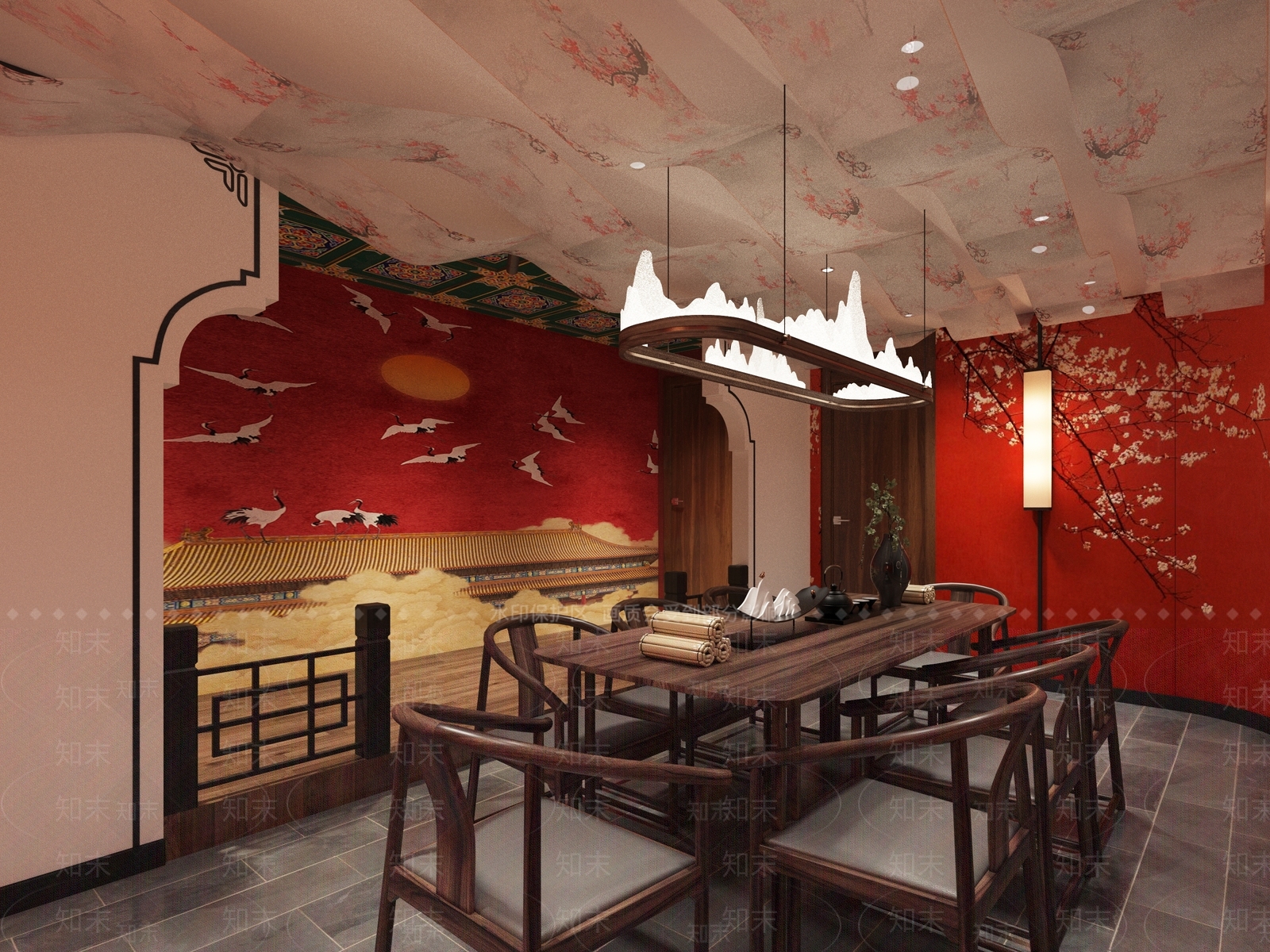新中式剧本杀包厢3D模型下载【ID:399784406】