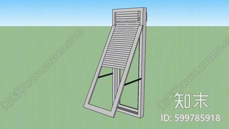 现代木质百叶窗SU模型下载【ID:599785918】