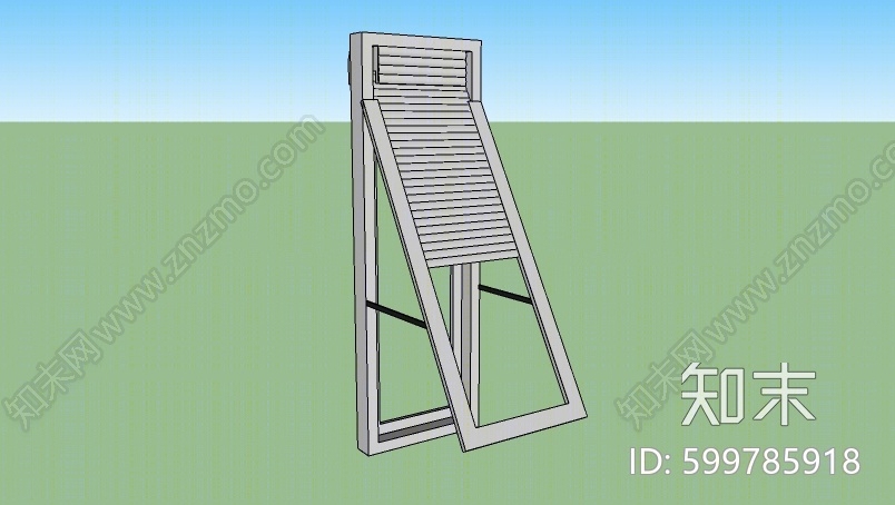 现代木质百叶窗SU模型下载【ID:599785918】